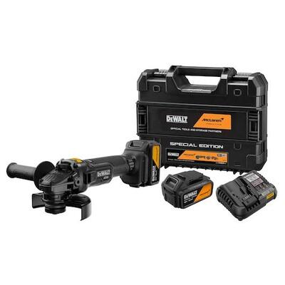 DeWALT Bezuhlíková uhlová brúska DEWALT®  McLaren F1 Team 18 V XR® 125 mm – 2 x 5 Ah  DCG45MP2T-QW