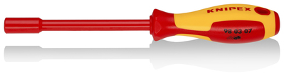 KNIPEX 98 03 07 Nástrčný kľúč s rukoväťou skrutkovača izolované s multi-komponentnými rukoväťami, VD