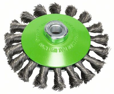 BOSCH Kuželovitá kefa, nehrdzavejúca 115 mm, 0,35 mm, M14