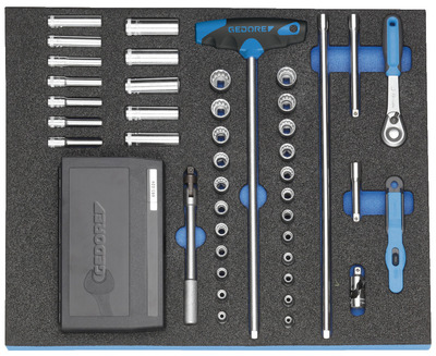 GEDORE 2005 CT2-D 20 Sada nástrčných kľúčov 1/4" v module Check-Tool, 67-dielna
