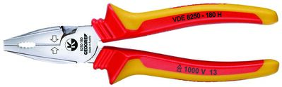 GEDORE VDE 8250-180 H Silné univerzálne kliešte VDE s izolačným krytom 180 mm