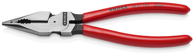 KNIPEX 08 21 185 Kombinované kliešte s ihlovým nosom poplastované čierne atramentované 185 mm
