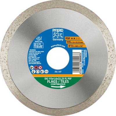 PFERD TOOLS Diamantové nástroje pre stavebný priemysel DG 115 x 1,6 x 22,23 FL PSF