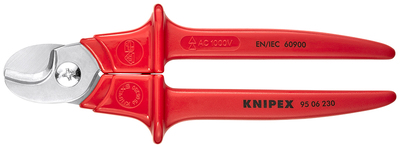 KNIPEX 95 06 230 SB Nožnice na káble rukoväte poplastované plastovo izolované, VDE testované 230 mm