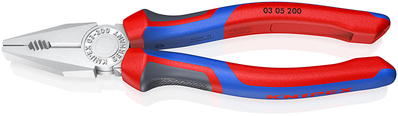 KNIPEX 03 05 200 SB Kombinované kliešte pochrómované 200 mm