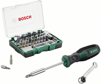 BOSCH 27 részes készlet mini racsnis + kézi csavarhúzóval - 2607017331