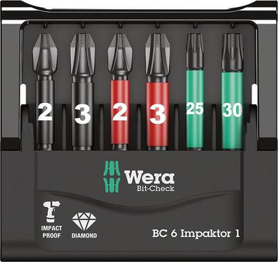 WERA Sada bitov 6 diel Bit-Check 6 Impaktor 1 Wera