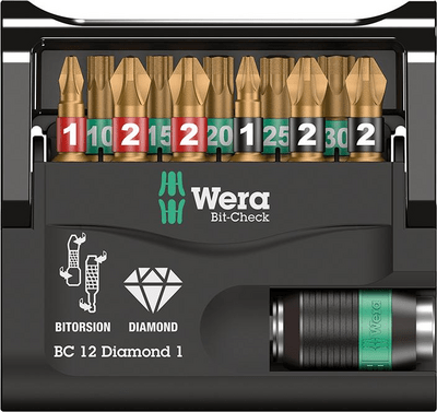 WERA BITTEK KÉSZLET BIT-CHECK 12 DIAMOND 1 05057421001