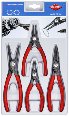 KNIPEX 00 20 03 SB Sada presných klieští na poistné krúžky 4 diely
