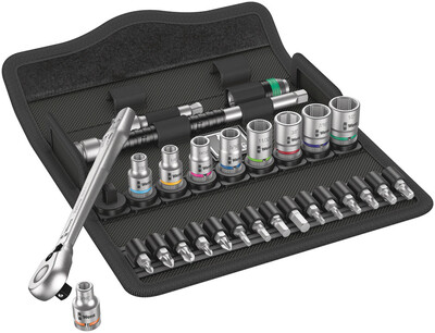 WERA 8100 SA 11 Ráčnová sada Zyklop Metal, prepínacia páčka, upínacia časť 1/4", palcová, 28 dielny