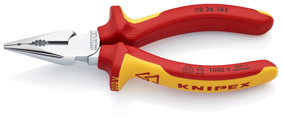 KNIPEX 08 26 145 SB Kombinované kliešte s ihlovým nosom izolované s multi-komponentnými rukoväťami, 