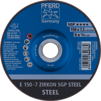 PFERD TOOLS Brúsky E 150-7 ZIRKON SGP OCEĽ
