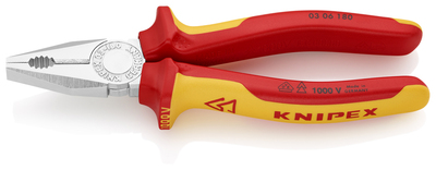 KNIPEX 03 06 180 SB Kombinované kliešte izolované s multi-komponentnými rukoväťami, VDE testované po
