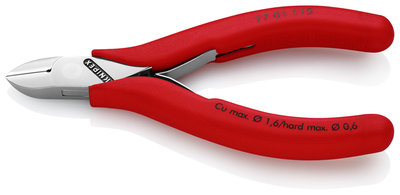 KNIPEX 77 01 115 SB bočné cvikacie kliešte pre elektroniku s prevlečným kĺbom s protišmykovými plast