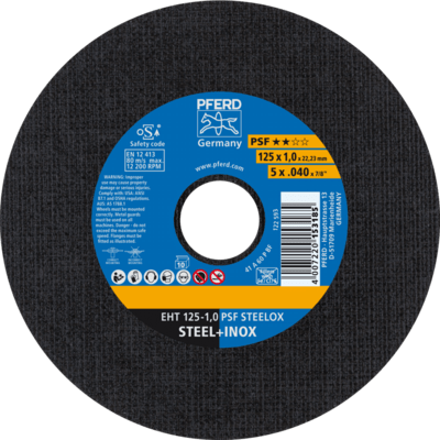 PFERD TOOLS Rezné kotúče EHT 125-1,0 PSF STEELOX (10)