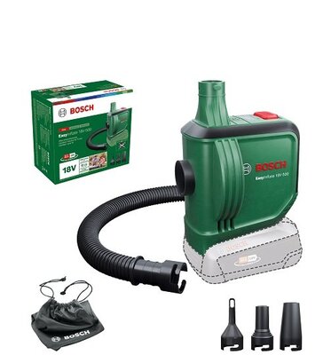 BOSCH EasyInflate 18V-500 - 0603947200 - Akumulátorový objemový kompresor - bez akumulátora a nabíjačky