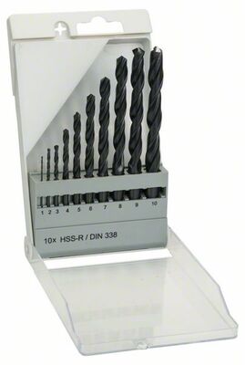 BOSCH 2608577348 - 10-dielna súprava vrtákov do kovu HSS-R, DIN 338