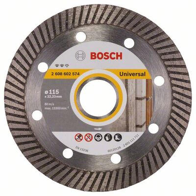 BOSCH Diamantový rezací kotouc Expert for Universal Turbo 115 x 22,23 x 2 x 12 mm