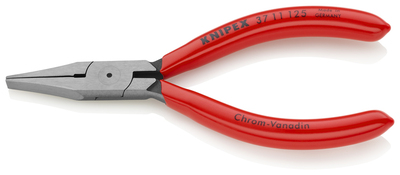 KNIPEX 37 11 125 Kliešte s rovným nosom pre presnú mechaniku poplastované čierne atramentované 125 m