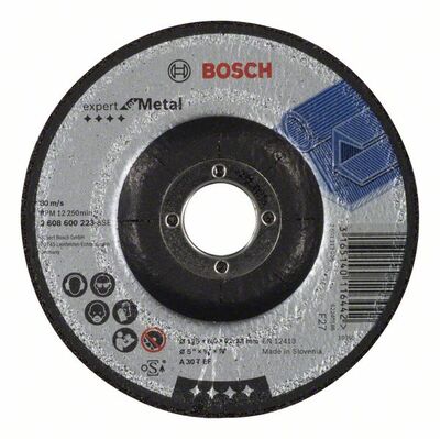 BOSCH Csiszolókorong felülnyomással Expert for Metal A 30 T BF, 125 mm, 6,0 mm