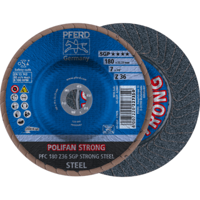PFERD TOOLS POLIFAN-Disky s plochým okrajom PFC 180 Z 36 SGP SILNÁ OCEĽ