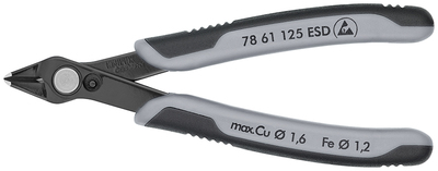 KNIPEX 78 61 125 ESDSB Electronic Super Knips® ESD s multi-komponentnými úchopmi leštené 125 mm