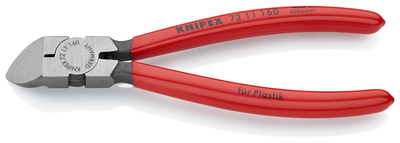 KNIPEX 72 11 160 SB Bočné cvikacie kliešte na plast poplastované 160 mm