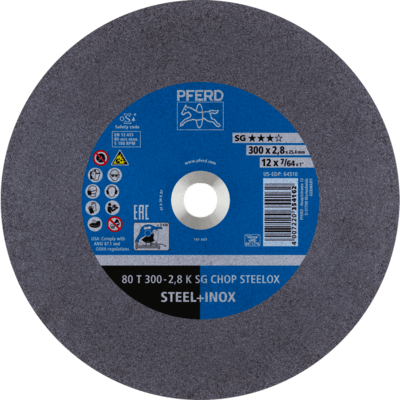 PFERD TOOLS CHOPSAW stat. rezný kotúč 80 T 300-2,8 K SG CHOP STEELOX/25,4