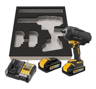 DeWALT Uťahovač rázový 1/2" 18V PowerStack 2x5,0 Ah PUR vložka GFN kryt