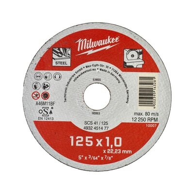 MILWAUKEE Rezný kotúč Contractor 125 × 1 – 200 ks