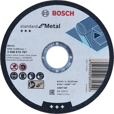 BOSCH Standard for Metal Straight Cutting Disc 115 mm, 22.23 mm - 2608619767