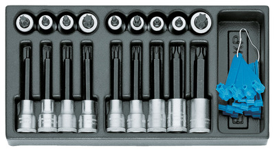 GEDORE 1500 ES-ITX 19 LKP Sada bitov na skrutkovače 1/2" v module 1/3 ES
