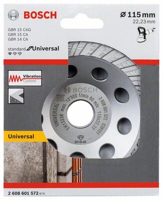 BOSCH Diamantový miskovitý kotúc Standard for Concrete 115 × 22,23 × 5