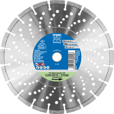 PFERD TOOLS Diamantové nástroje pre stavebný priemysel DS 300 x 2,8 x 25,4 SG
