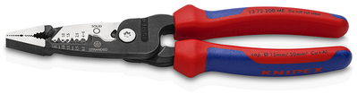 KNIPEX 13 72 200 ME SB WireStripper s multi-komponentnými úchopmi čierne atramentované 200 mm