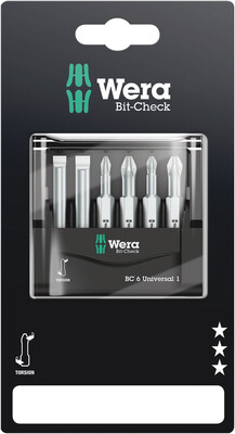 WERA Bit-Check 6 Universal 1 SB, 6-dielny
