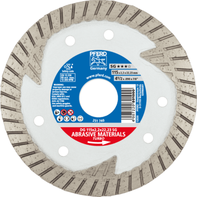 PFERD TOOLS Diamantové nástroje pre stavebný priemysel DG 115 x 2,2 x 22,23 SG