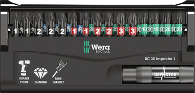 WERA BITTÉRTÉKKÉSZLET BIT-CHECK 30 IMPAKTOR 1 05057690001
