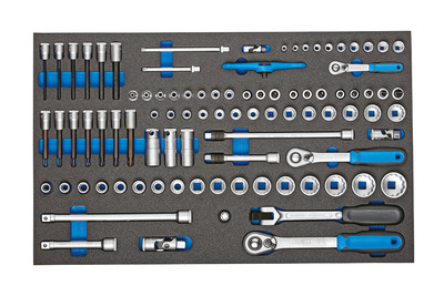 GEDORE 2005 CT4-U-20 Sada nástrčných kľúčov 1/4"-3/8"-1/2" v module Check-Tool, 91-dielna