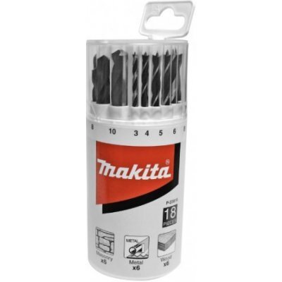 MAKITA P-23818 - Fúrószár készlet falazathoz/fémhez/fához 18 db