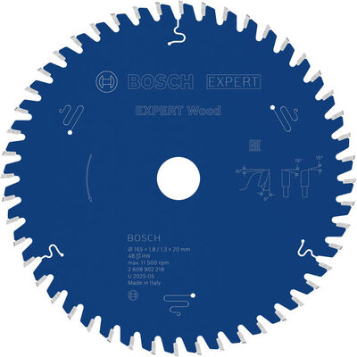BOSCH Pílový kotúč EXPERT Wood na drevo pre okružné píly, 165 × 1,8/1,3 × 20 mm, T48 - 2608902218