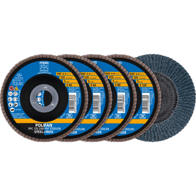 PFERD TOOLS POLIFAN-Disky na brúsenie SET PFC 125 Z40/60/80/120 PSF STEELOX