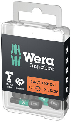 WERA 867/1 IMP DC TORX® DIY Impaktor bity, TX 25 x 25 mm, 10-dielna súprava