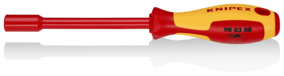 KNIPEX 98 03 08 Nástrčný kľúč s rukoväťou skrutkovača izolované s multi-komponentnými rukoväťami, VD