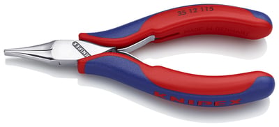 KNIPEX 35 12 115 SB kliešte pre elektroniku s prevlečným kĺbom s multi-komponentnými úchopmi 115 mm