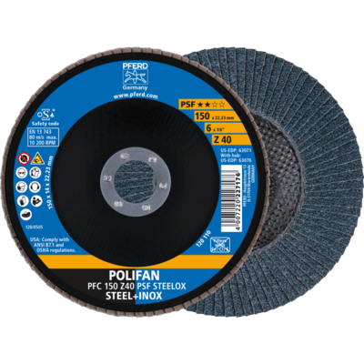 PFERD TOOLS POLIFAN-Disky s plochou PFC 150 Z 40 PSF STEELOX