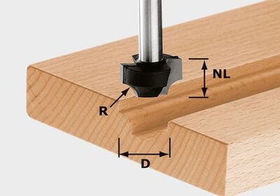 FESTOOL Štvrtinová zaoblovacia fréza HW S8 D17/R3