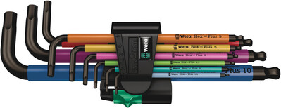 WERA 950/9 Hex-Plus Multicolour 1 Sada úhlových kľúčov, metrická, BlackLaser, 9 dielny