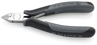 KNIPEX 77 32 120 H ESD bočné cvikacie kliešte ESD pre elektroniku s karbidovými reznými hranami s mu