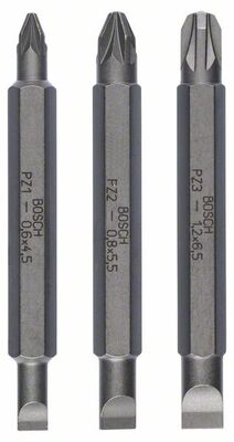 BOSCH 2607001747 - 3-dielna súprava obojstranných čepelí S 1,2x6,5, S 0,6x4,5, S 0,8x5,5; PZ1, PZ2, PZ3; 6